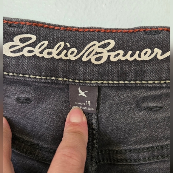 Eddie Bauer Gray Slim Straight Jeans Size 14 - Picture 4 of 5